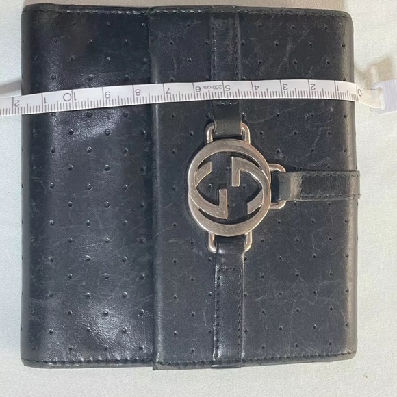 GUCCI Black Bi-fold Wallet Punching Design GG 115080 2067 - Picture 10 of 15